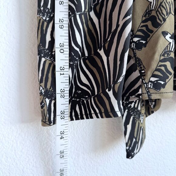 Banana Republic x Issa London 3/4 Sleeve Zebra Print Kimono Dress in Dark Olive - Picture 10 of 13